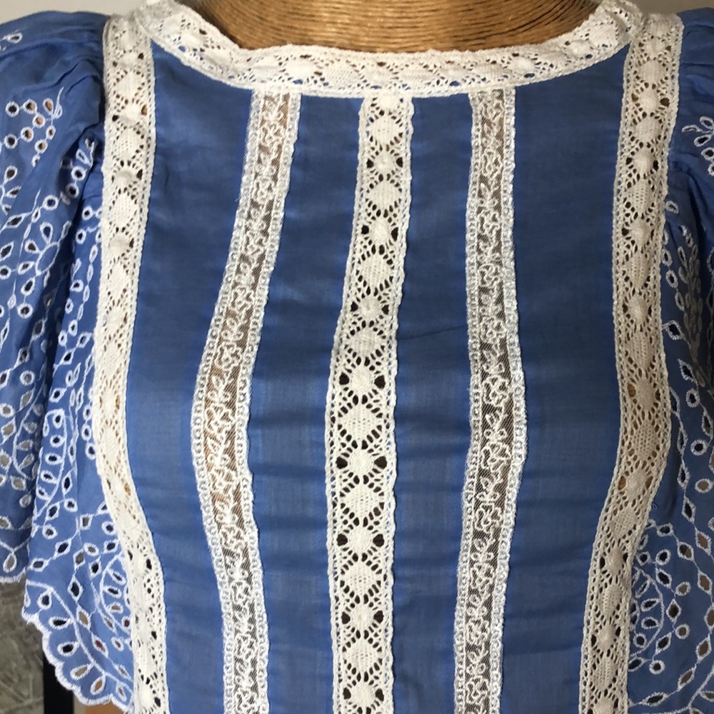 Anthropologie blue top Size 2 - Picture 4 of 10